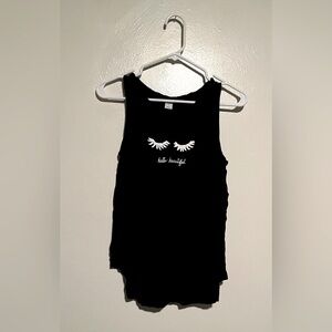 Old Navy Black Sleeveless Top With Eyelash Print